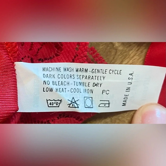 APPLAUSE Vintage Red Lace High Cut Teddy 80s 90s Size 34 Made in the USA NWOT - Picture 6 of 11